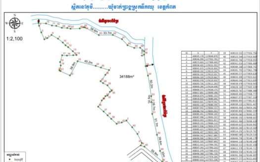 3.5 Hectare Plot of Land with 300 Meters on the Riverfront in Kamot